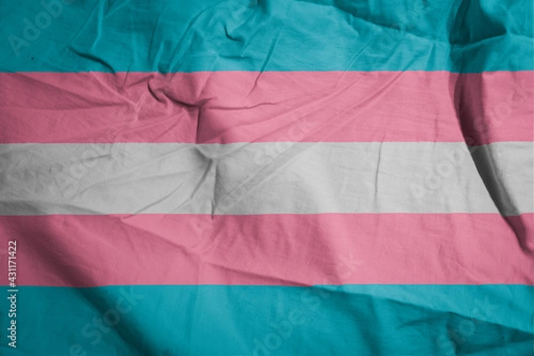Fototapeta Picture of transsexual flag on fabric texture