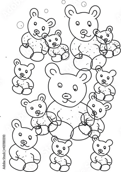 Fototapeta set of animals coloring page