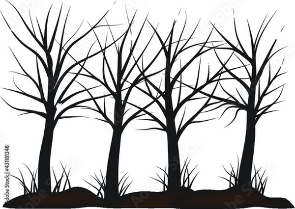 Obraz silhouettes of trees coloring page