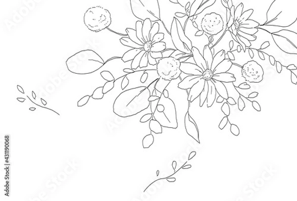 Obraz シンプルなお花のイラスト