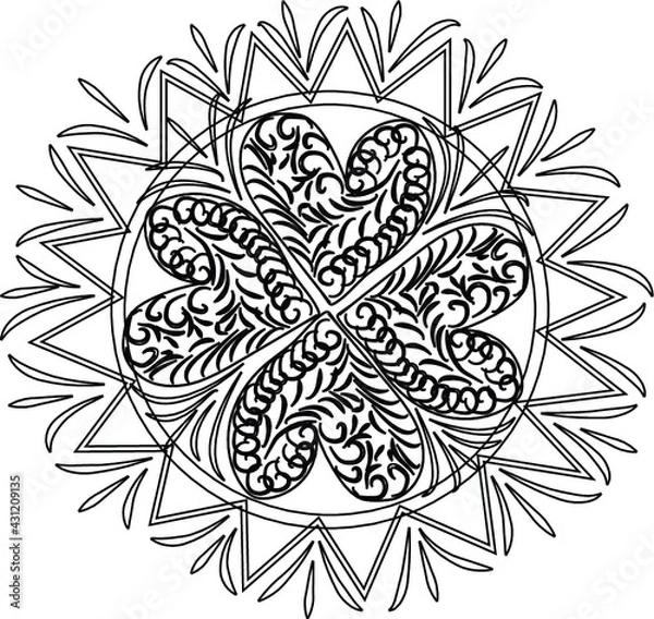 Obraz black and white flower coloring page