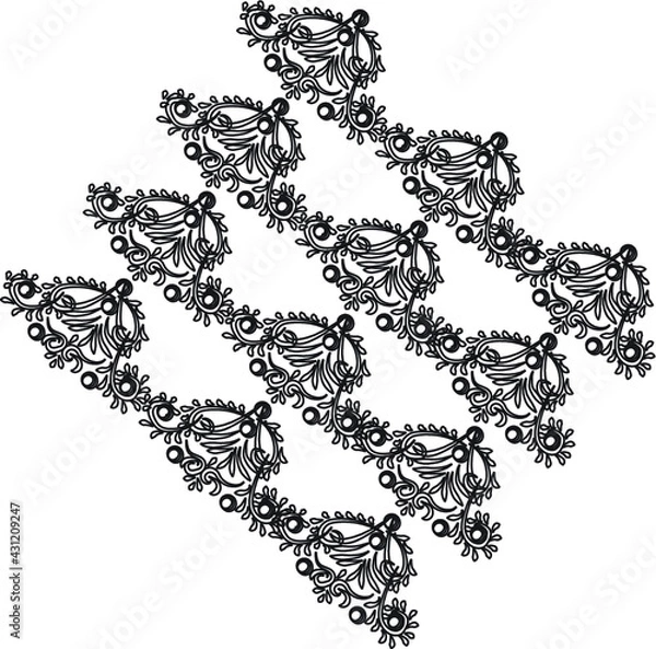 Obraz floral pattern coloring page