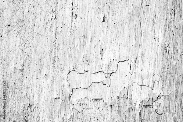 Fototapeta Texture of a concrete wall with cracks and scratches which can be used as a background