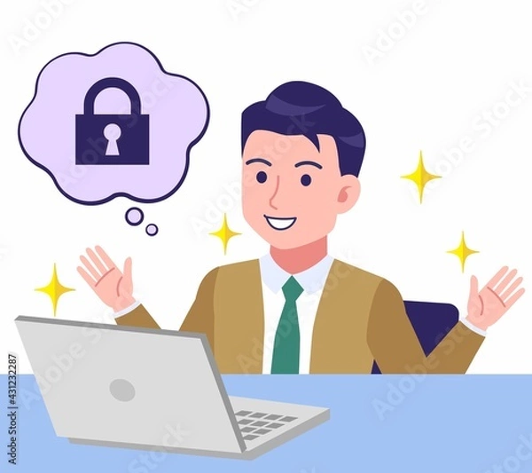 Fototapeta デスクワークする青年