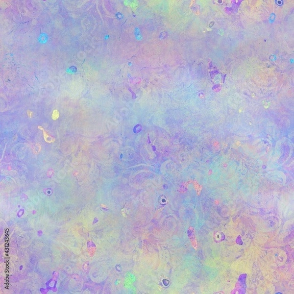 Fototapeta Seamless iridescent rainbow light pattern for print. High quality illustration. Swirly mix of pastel colors resembling holographic foil. Fantasy spectrum mermaid fantastical pattern for print.