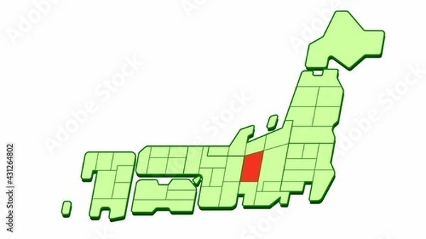 Fototapeta 簡略した日本地図