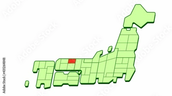 Fototapeta 簡略した日本地図