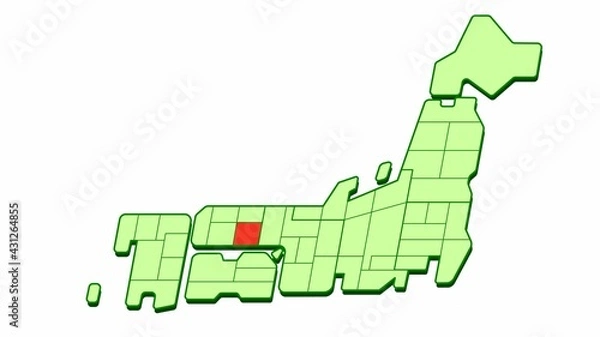 Fototapeta 簡略した日本地図