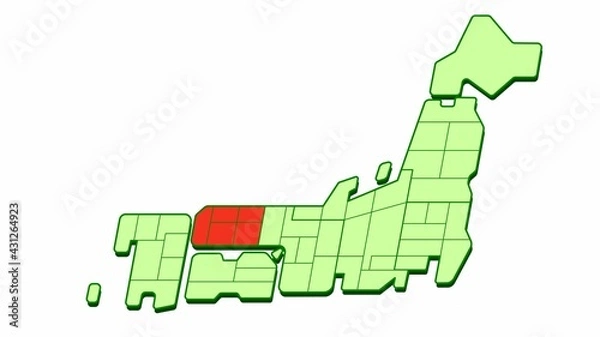 Fototapeta 簡略した日本地図