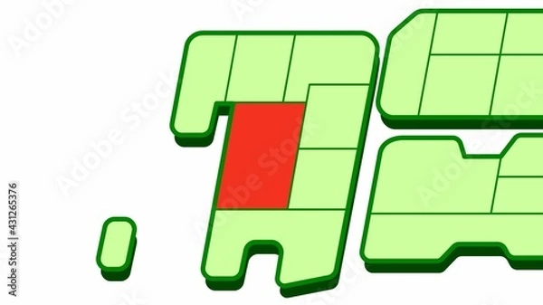 Fototapeta 簡略した日本地図