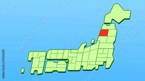 Fototapeta 簡略した日本地図