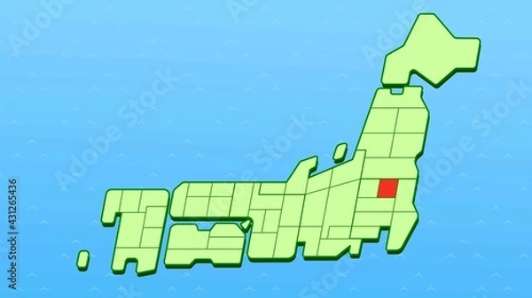 Fototapeta 簡略した日本地図