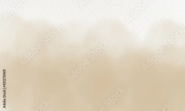 Fototapeta beige watercolor background on white canvas
