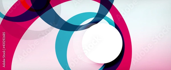 Fototapeta Ring geometric shapes, o letter repetition wallpaper. Abstract background for business or technology presentations, internet posters or web brochure covers