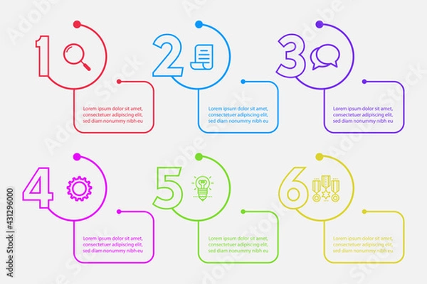 Fototapeta Business process. Gradient step by step. Vector business template for presentation. Business process