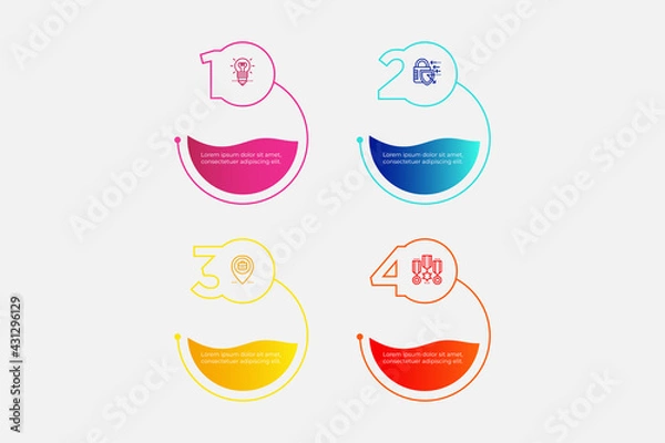 Obraz Business process. Gradient step by step. Vector business template for presentation. Business process