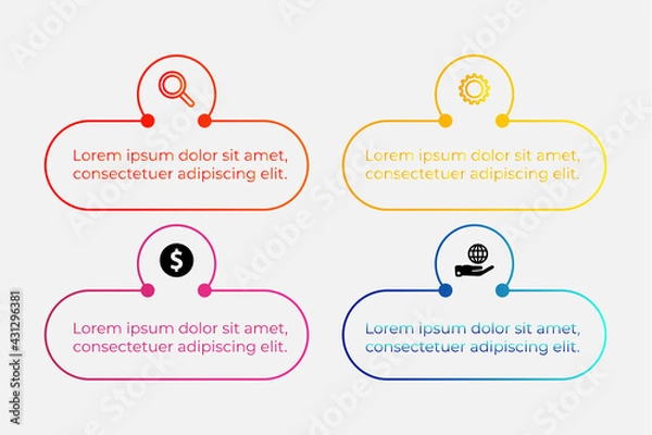 Fototapeta Business process. Gradient step by step. Vector business template for presentation. Business process