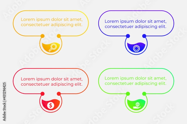 Fototapeta Business process. Gradient step by step. Vector business template for presentation. Business process