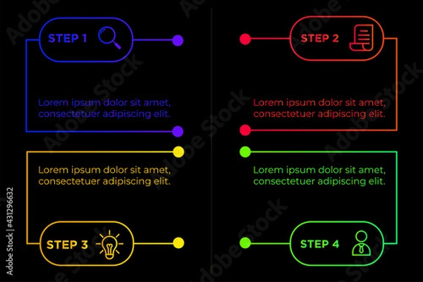 Fototapeta Business process. Gradient step by step. Vector business template for presentation. Business process