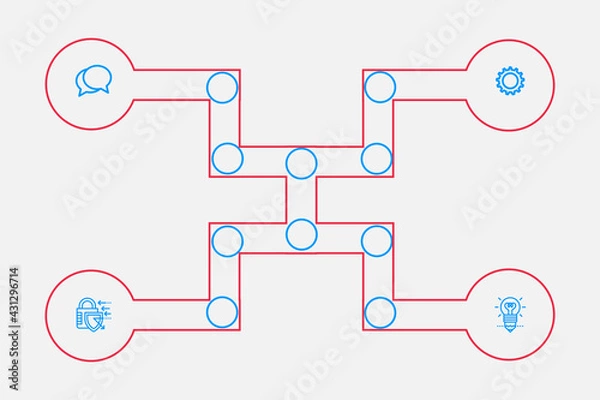 Fototapeta Business process. Gradient step by step. Vector business template for presentation. Business process