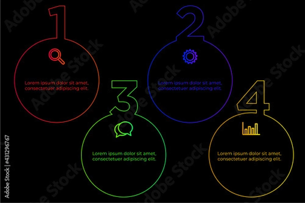 Fototapeta Business process. Gradient step by step. Vector business template for presentation. Business process