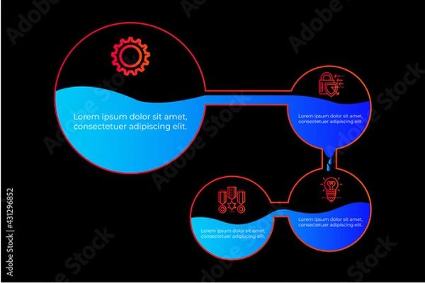 Fototapeta Business process. Gradient step by step. Vector business template for presentation. Business process