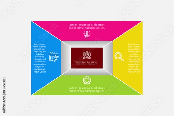Fototapeta Business process. Gradient step by step. Vector business template for presentation. Business process