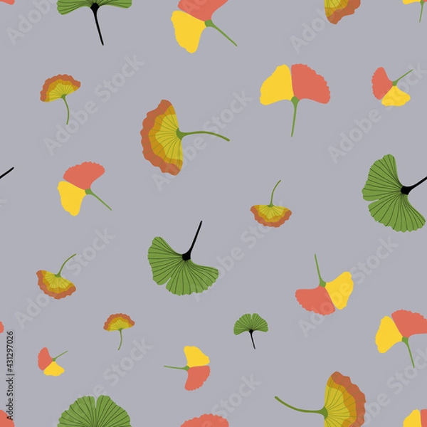 Obraz ginkgo leaf vector repeat pattern