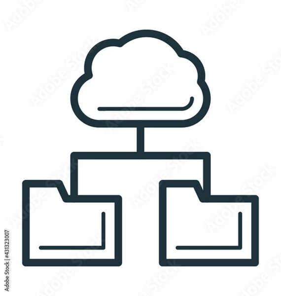 Fototapeta Cloud Folder Vector Icon