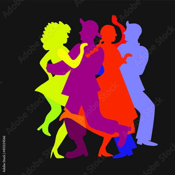 Obraz taniec neonowy