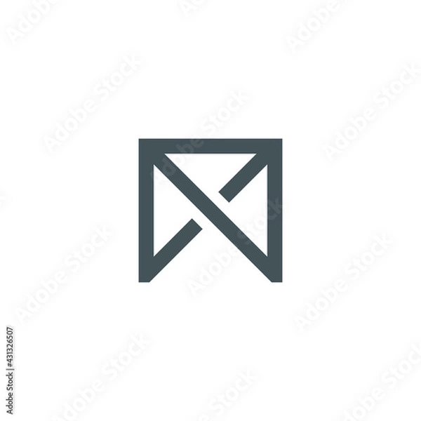 Fototapeta M Letter Logo Lettermark Monogram - Typeface Type Emblem Character Trademark