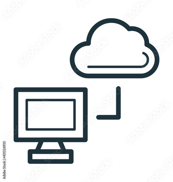 Fototapeta Cloud Network Vector Icon