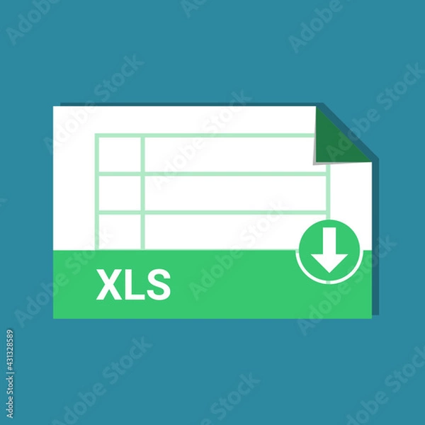 Fototapeta spreadsheet icon with landscape design . vector of XLS or XLSX file format. digital worksheet extension. download button.