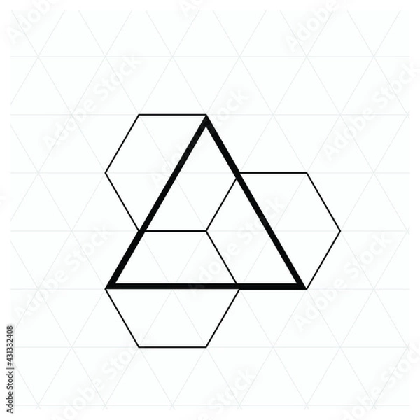 Fototapeta Triangle logo - abstract prism geometric shape graphic geometry line futuristic polygonal layout marketing perspective corporate tech delta spectrum business