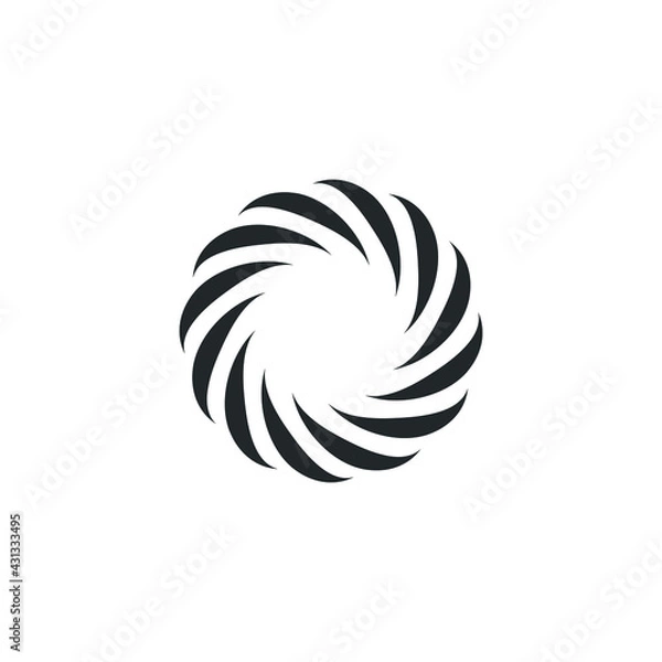 Fototapeta Vortex Circle logo abstract circle shape - spiral motion twirl twist curve rotation spin whirlpool radial warp geometric shape for businesses - spinning circle