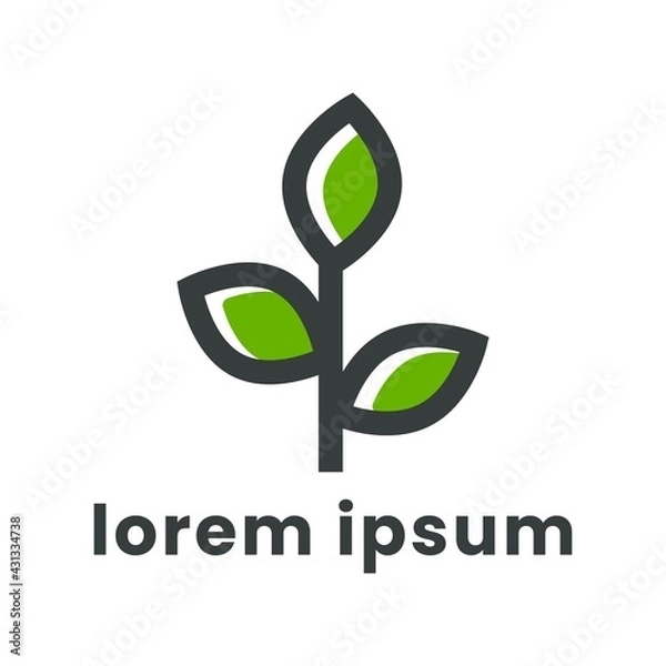 Fototapeta minimalist naturally logo vector illustration