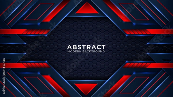 Fototapeta Futuristic abstract background with combination glowing light dots lines 