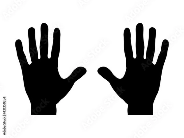 Fototapeta Realistic Hand with Wrist Silhouette Icons. Vector Image.