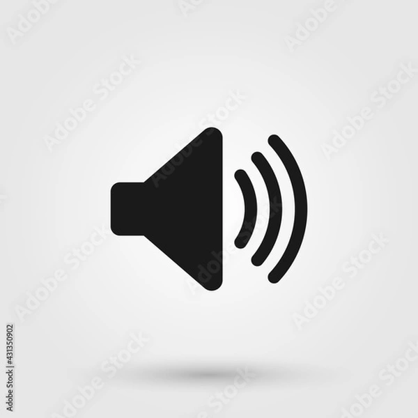 Obraz Audio speaker volume or music speaker volume icon for apps and websites, UI design.