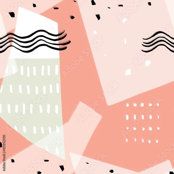 Fototapeta Colorful shapes and lines abstract design pattern