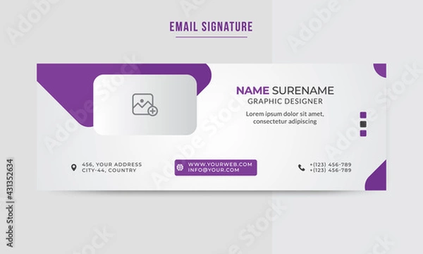 Fototapeta Business Email Signatures Template layout or email footer with an author photo place
