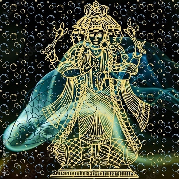 Obraz The lord vishnu illustration artwork