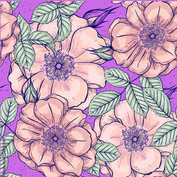 Fototapeta Colorful flowers design pattern