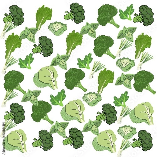Fototapeta Green vegetables abstract design pattern