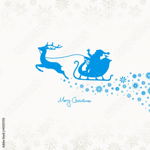 Obraz Christmas Sleigh & Snowflake Ornament Iceblue