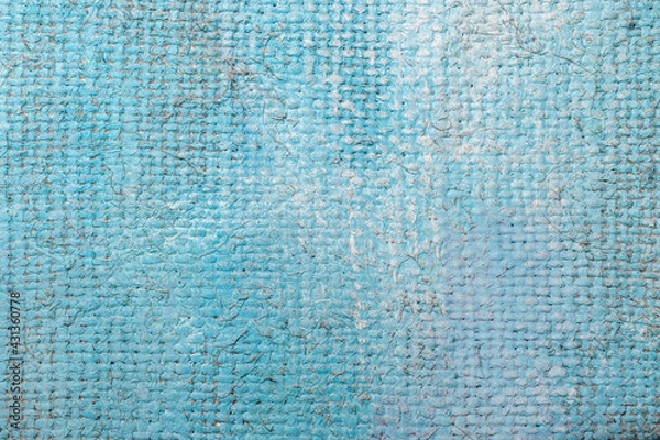 Obraz Rough canvas texture in blue tones of oil paint.