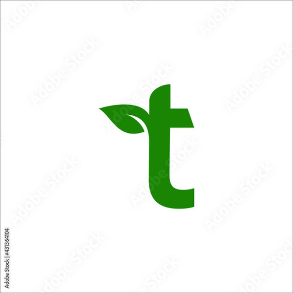 Obraz letter T leaf logo design vector