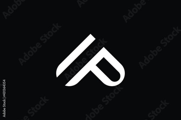 Fototapeta WP logo letter design on luxury background. PW logo monogram initials letter concept. WP icon logo design. PW elegant and Professional letter icon design on black background. W P PW WP