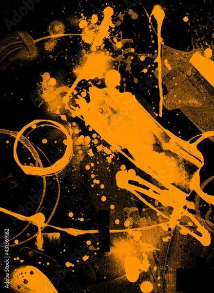 Obraz yellow on black abstract background