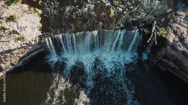 Obraz Aerial view of beautiful landscape of majestic natural waterfall